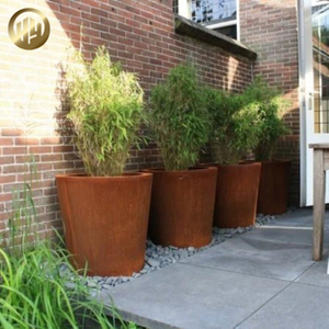 Garden Metal Outdoor Decoration Plantador Cone Corten Steel Planter