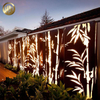 Bamboo Pattern LED Lighting Corten Steel Rectangular Rusty Screen