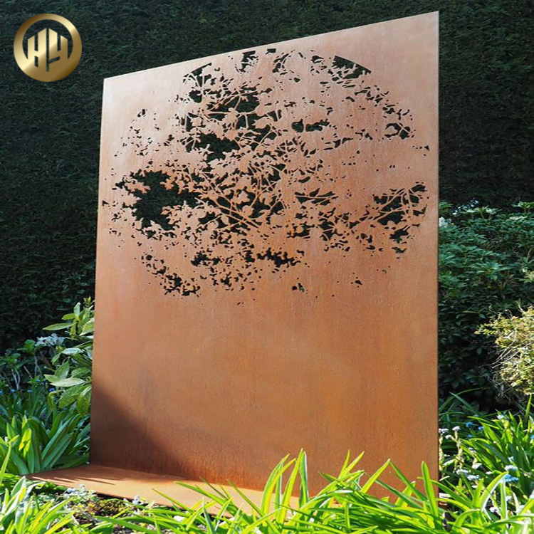 Distinctive Corten Steel Metal Laser Cut Garden Decoration Panel Screen